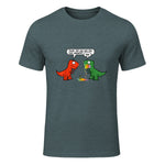 Dude Did You Eat The Last Unicorn Funny Dinosaur in Dark Heather - front view