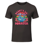 Daddy's Lil Squirter Joke T-Shirt in Dark Chocolate - front view