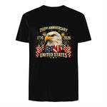 American Flag Anniversary T-Shirt in Black - back view
