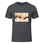 Creation of Adam Michelangelo Die Erschaffung Adams Kunst in Charcoal - front view
