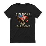 Patriotic Eagle Independence Anniversary T-Shirt in Black - back view