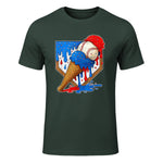 Distressed Baseball Boys Ice Cream Drip Baseball Boys Youth T-Shirt in Forest Green - front view