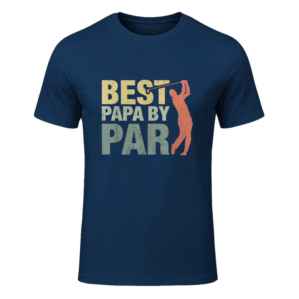 Funny Best Papa By Par Father's Day Golf Gift Grandpa in Navy - front view