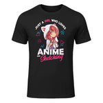Anime & Manga Gift Ideas for Teen Girls and Youth Just A Girl Who Loves Anime And Sketching Otaku Anime Merch in Black - front view