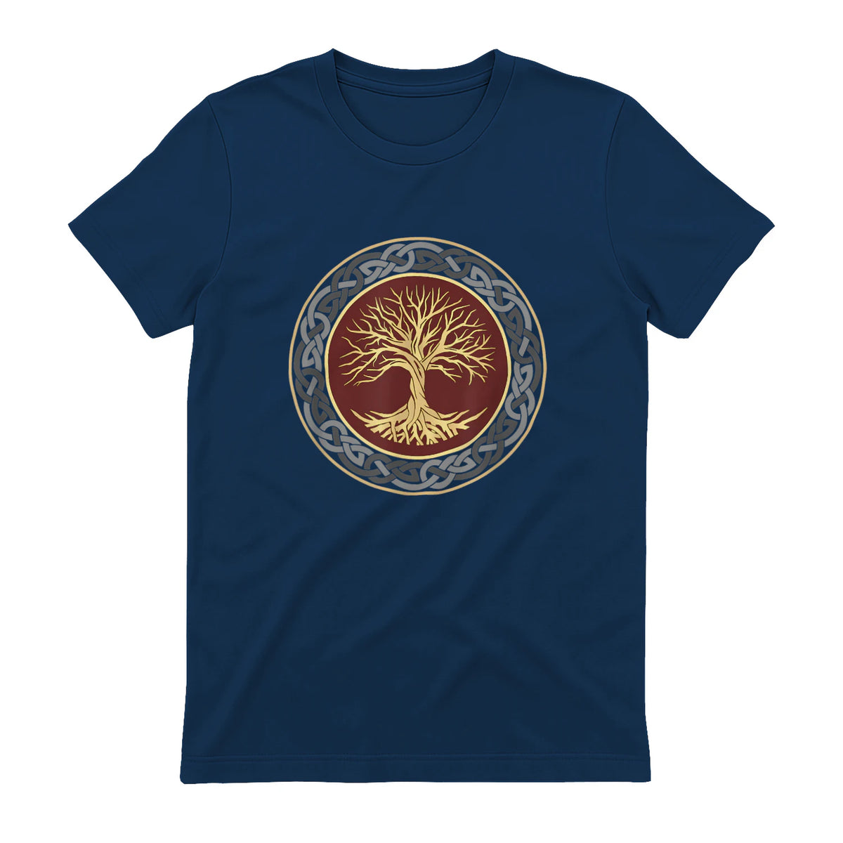 Baum des Lebens Wikinger keltischer Lebensbaum nordisch Halbarm in Navy - back view