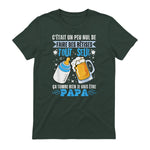 bientôt papa 2026 Annonce Futur Papa Humour Nouveau Papa tee in Forest Green - back view