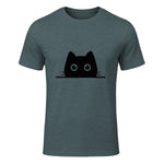 Chemise avec motif de chat dans une poche pour enfants, femmes, hommes, amoureux des chats in Dark Heather - front view