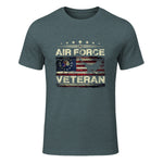 Veteran US Air Force TShirt - American Betsy Ross Flag T-Shirt in Dark Heather - front view