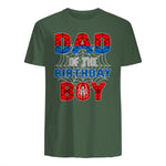Birthday Boy Dad Spider Web T-Shirt in Military Green - back view