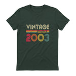 Vintage Twenty-First Birthday Gift T-Shirt in Forest Green - back view
