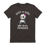 Cute Panda Kawaii Just A Girl Who Loves Pandas Girls in Dark Chocolate - back view