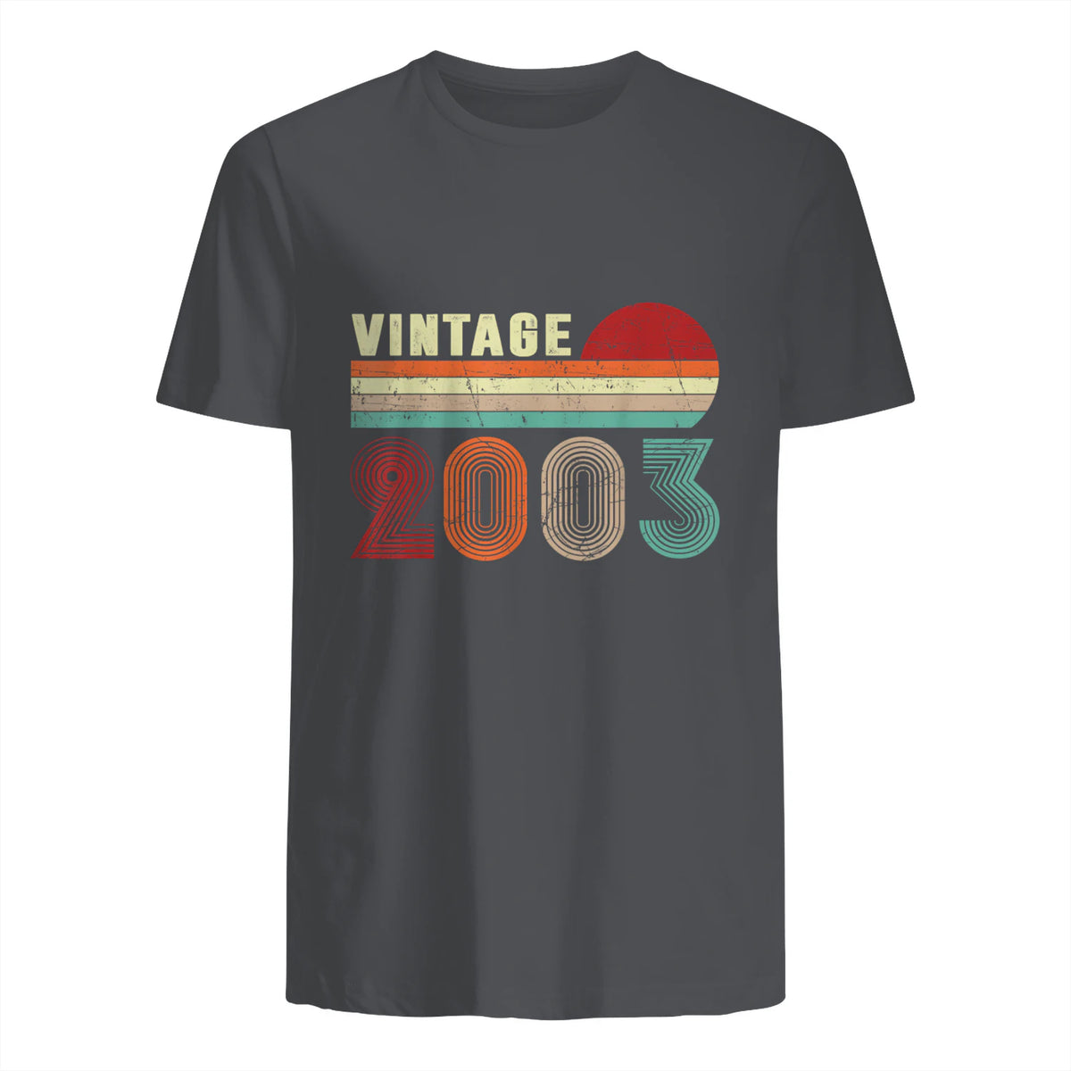 Vintage Twenty-Second Birthday T-Shirt in Charcoal - back view