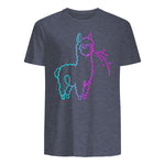 Fluff Around and Find Out Funny Fluffy Spitting Lama in Heather Navy - back view