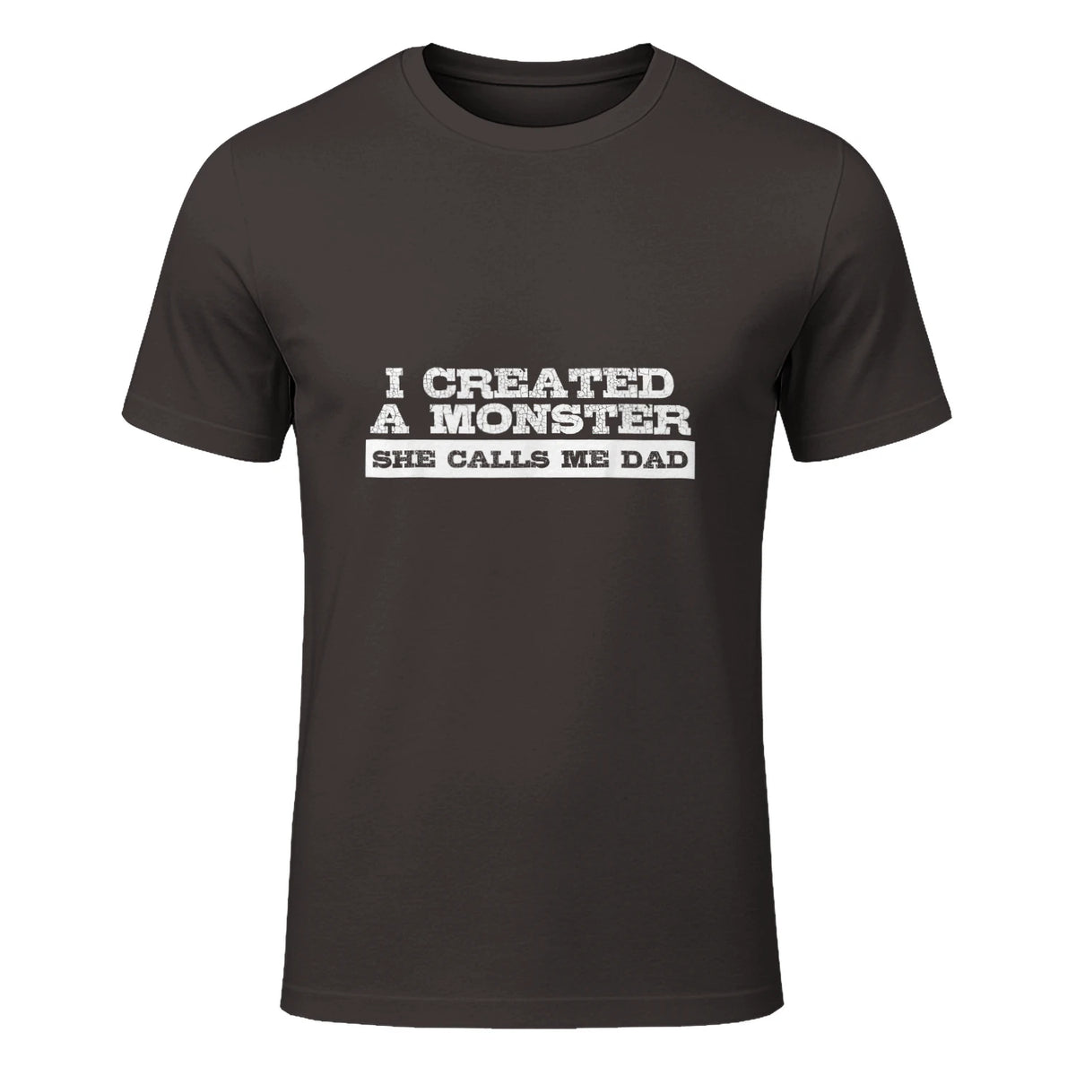 Funny Tshirt Gift for Dad from Daughter First Father's Day in Dark Chocolate - front view