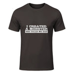Funny Tshirt Gift for Dad from Daughter First Father's Day in Dark Chocolate - front view