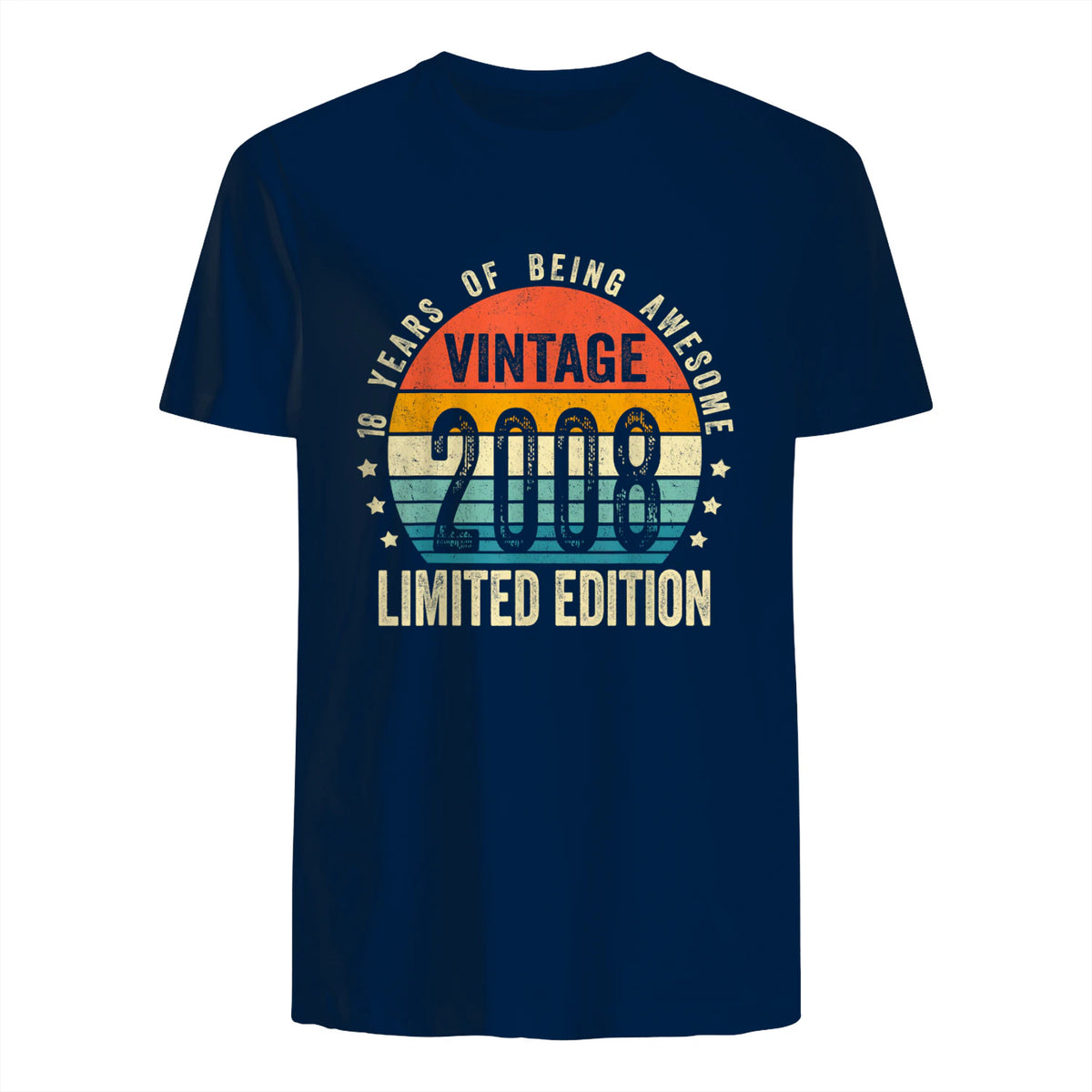 Vintage Eighteenth Birthday T-Shirt in Navy - back view
