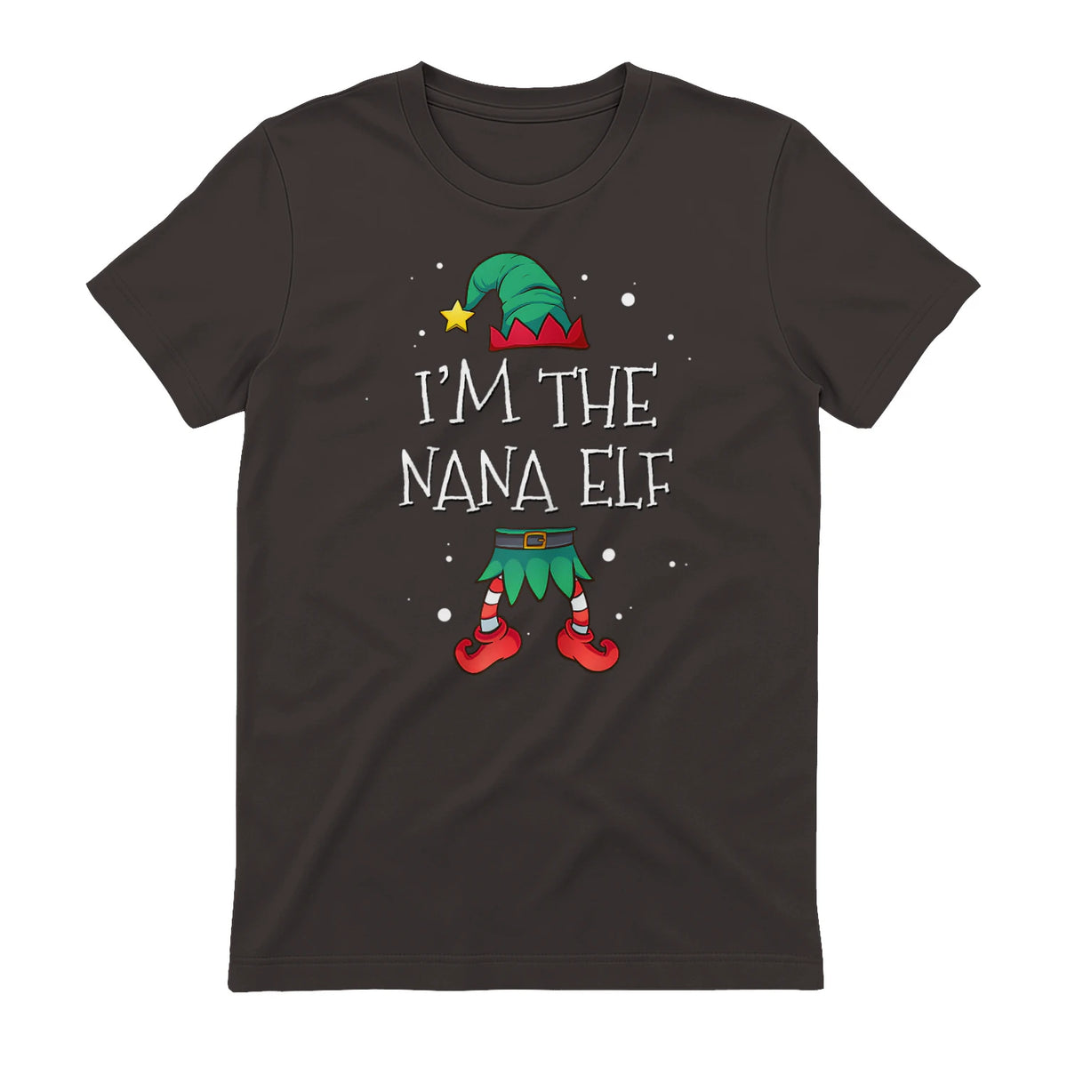I'm The Nana Elf Shirt Matching Family Outfits Christmas in Dark Chocolate - back view