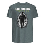 Call of Daddy Parenting Ops – Vatertag Great Dad Joke T-Shirt in Dark Heather - back view