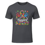 Autism Awareness Autism Support Squad Family in Charcoal - front view