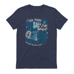 In April We Wear Blue Autism Awareness T-Shirt in Heather Navy - back view
