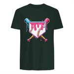 Baseball Drip Youth T-Shirt in Forest Green - back view