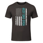Father's day Best dad ever with US american flag Short Sleeve in Dark Chocolate - front view