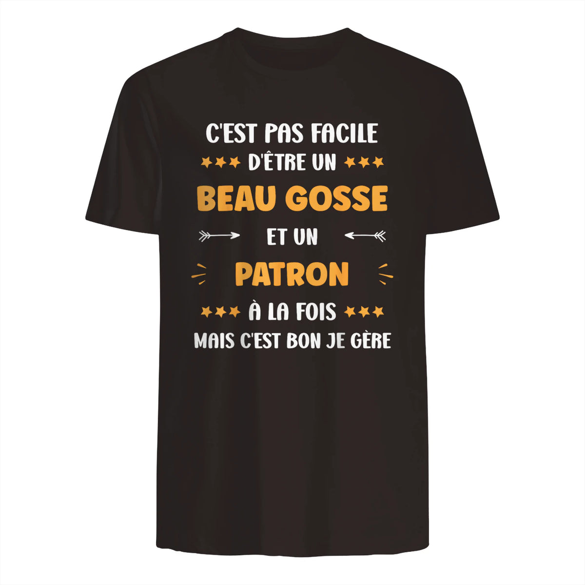 Départ Métier Super Patron Humour Beau Gosse Patron in Dark Chocolate - back view