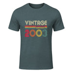 Vintage Twenty-First Birthday Gift T-Shirt in Dark Heather - front view
