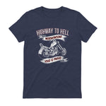 Highway to Hell Motorradfahrer Biker Motorrad Männer in Heather Navy - back view