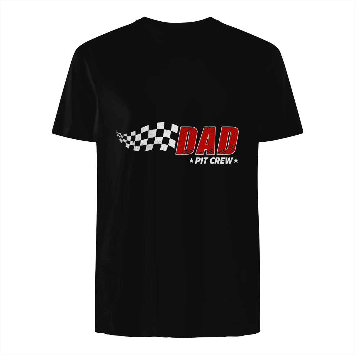 Dad Pit Crew Race Car T-Shirt in Black - back view