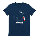 Chat Noir meurtrier drôle avec Couteau - Chat Noir Quoi in Navy - back view
