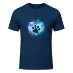 chien patte dans le coeur chien amoureux animal de compagnie in Navy - front view