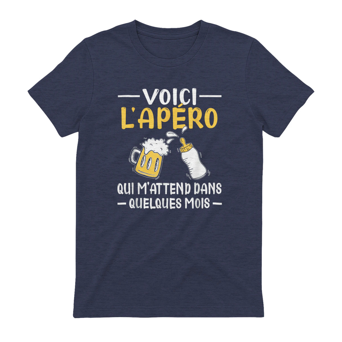 Annonce Grossesse Papa Originale Apéro Drôle Futur Papa in Heather Navy - back view