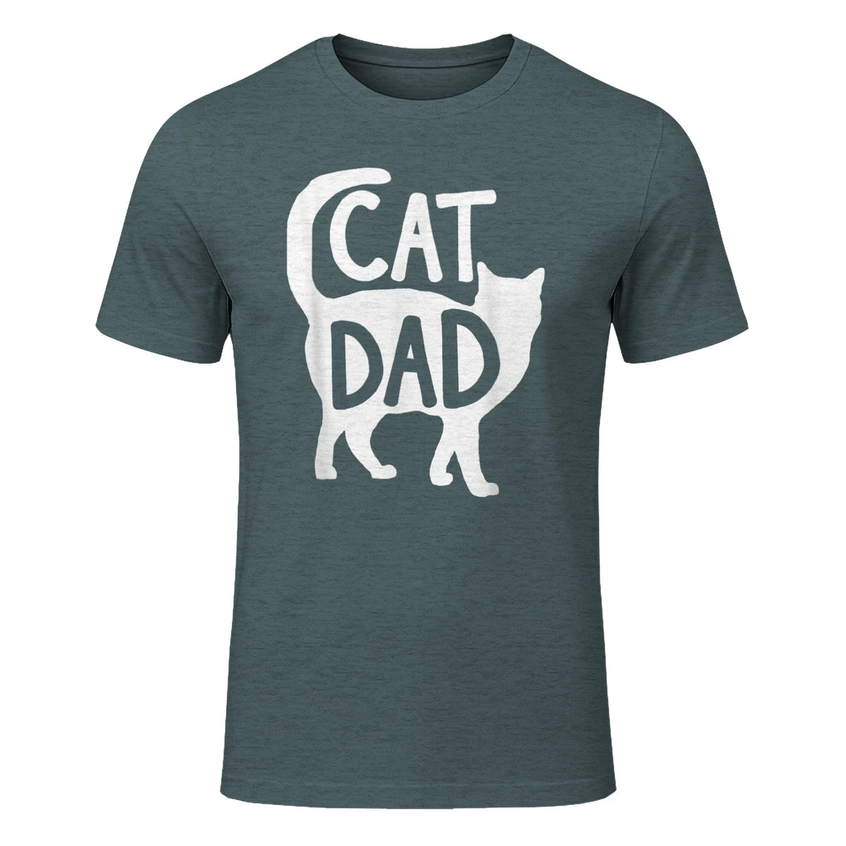 Best Cat Dad Fathers Day Men Kitty Daddy Papa Christmas Meow in Dark Heather - front view