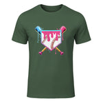 Baseball Drip Youth T-Shirt in Military Green - front view