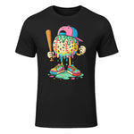 Baseball Drip for Boys Ice Cream Drip Baseball Sport T-Shirt in Black - front view