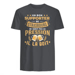 Bon Supporter Strasbourg boit la pression humour Strasbourg in Charcoal - back view