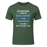 Départ Métier Super Gendarme Humour Beau Gosse Gendarme in Military Green - front view