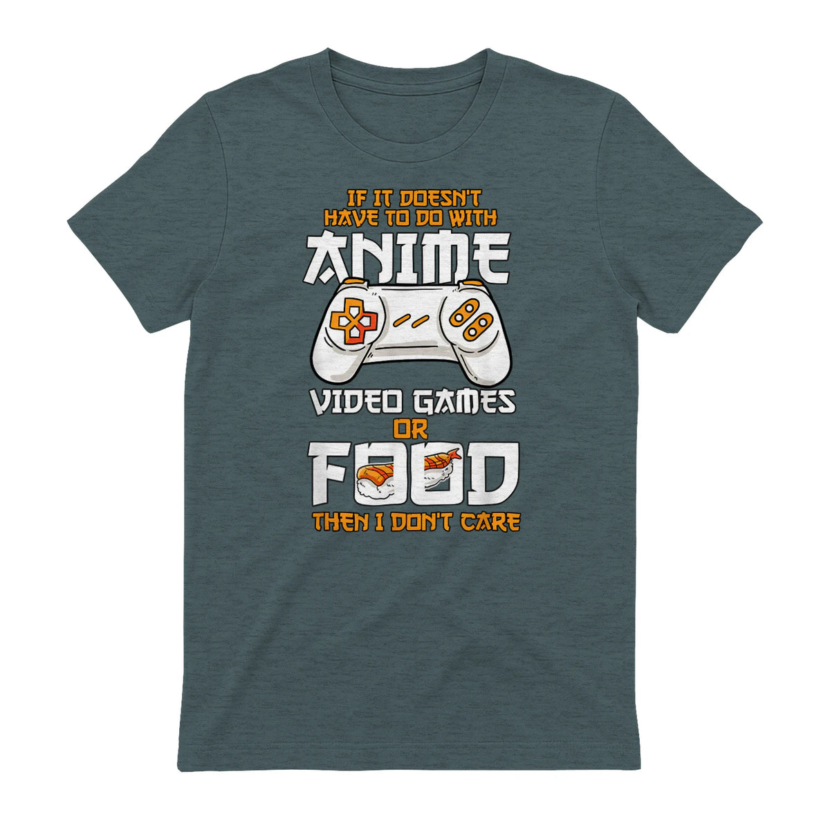 Cute Manga & Anime Merch for Anime Girls & Boys Unisex Anime Video Games Food Sushi Gaming Merch Otaku Gift Anime in Dark Heather - back view