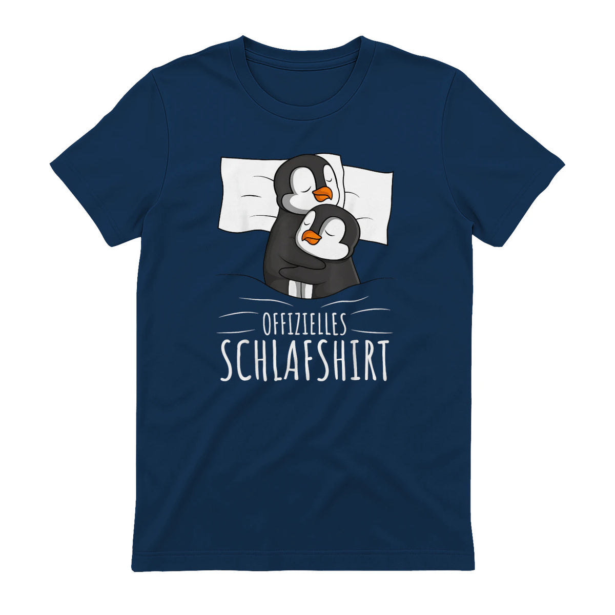 Offizielles Schlafshirt Pinguin Schlafanzug Penguin Kurzarm in Navy - back view
