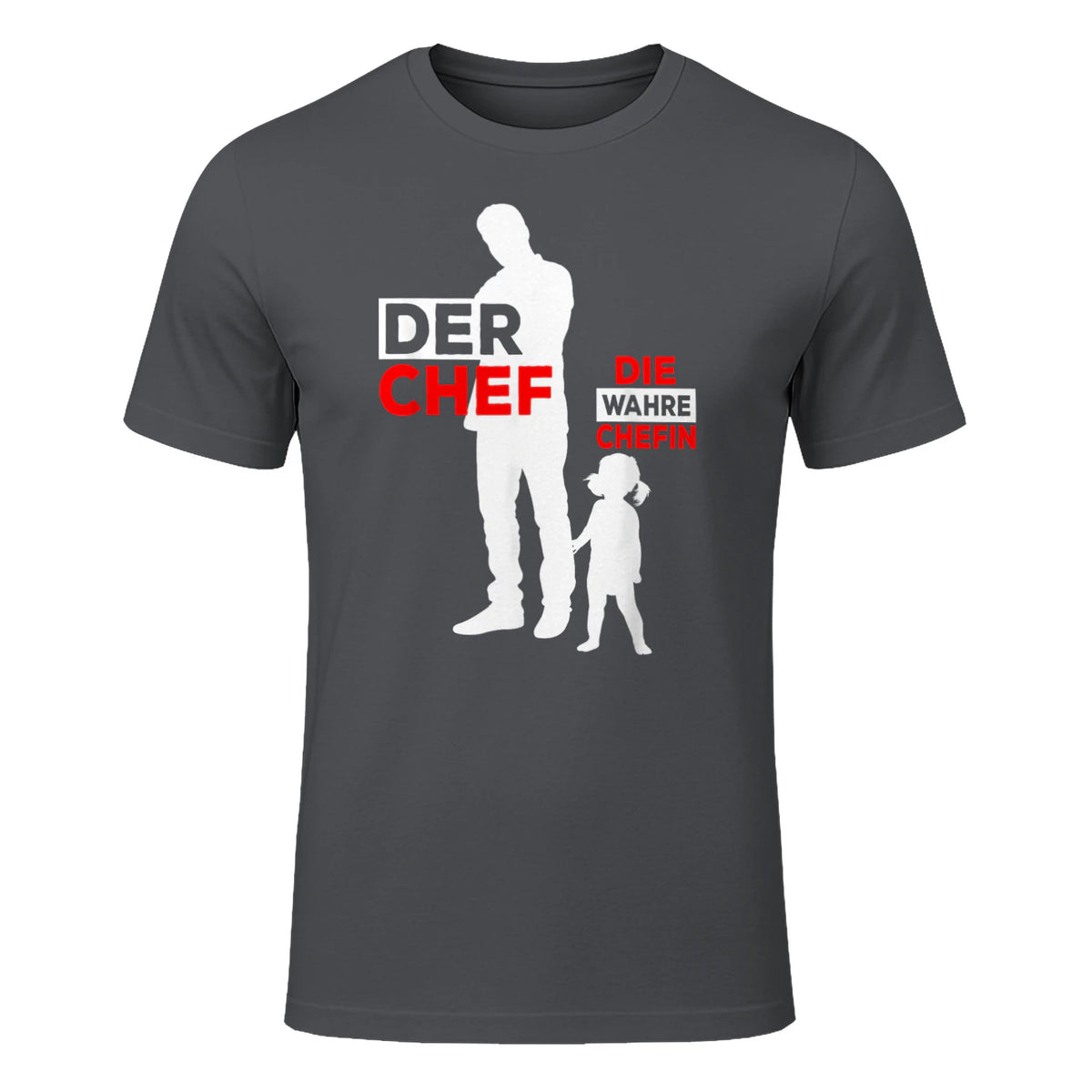 Vater Tochter Partnerlook Vatertag Papa Tochter in Charcoal - front view