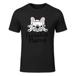 Frenchie Mama French Bulldog Mom T-Shirt in Black - front view