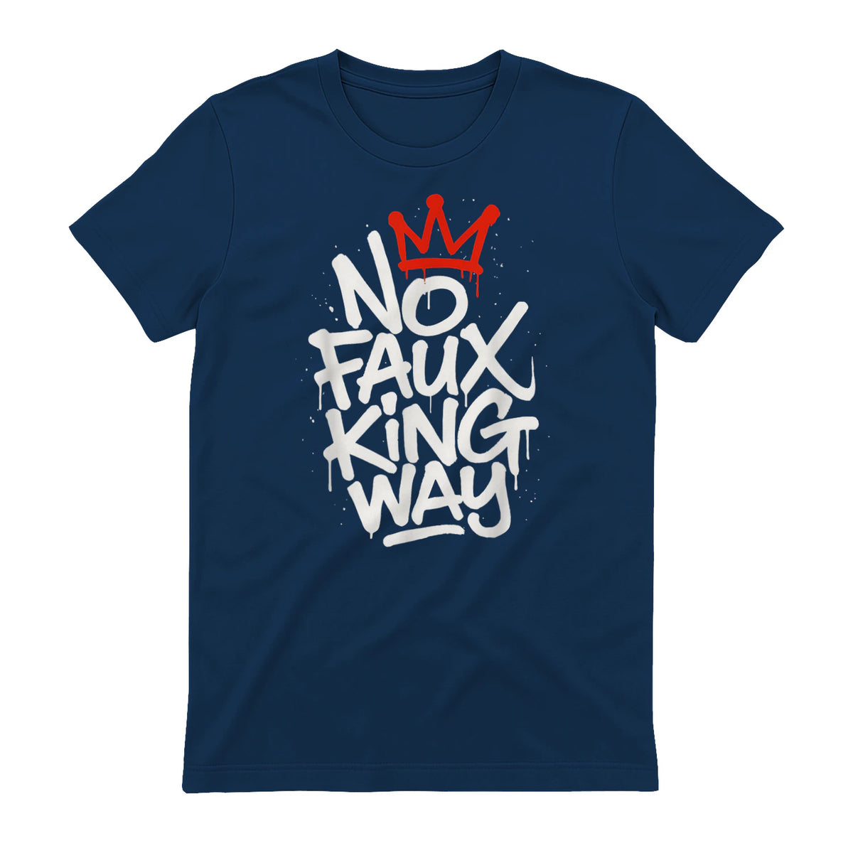 No Faux King Way T-Shirt in Navy - back view