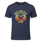 Vintage Dog Dad Cool Father's Day Gift Retro in Heather Navy - front view