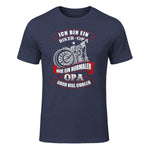 Biker-Opa wie normaler Opa Aber viel Cooler - Motorrad Shirt in Heather Navy - front view