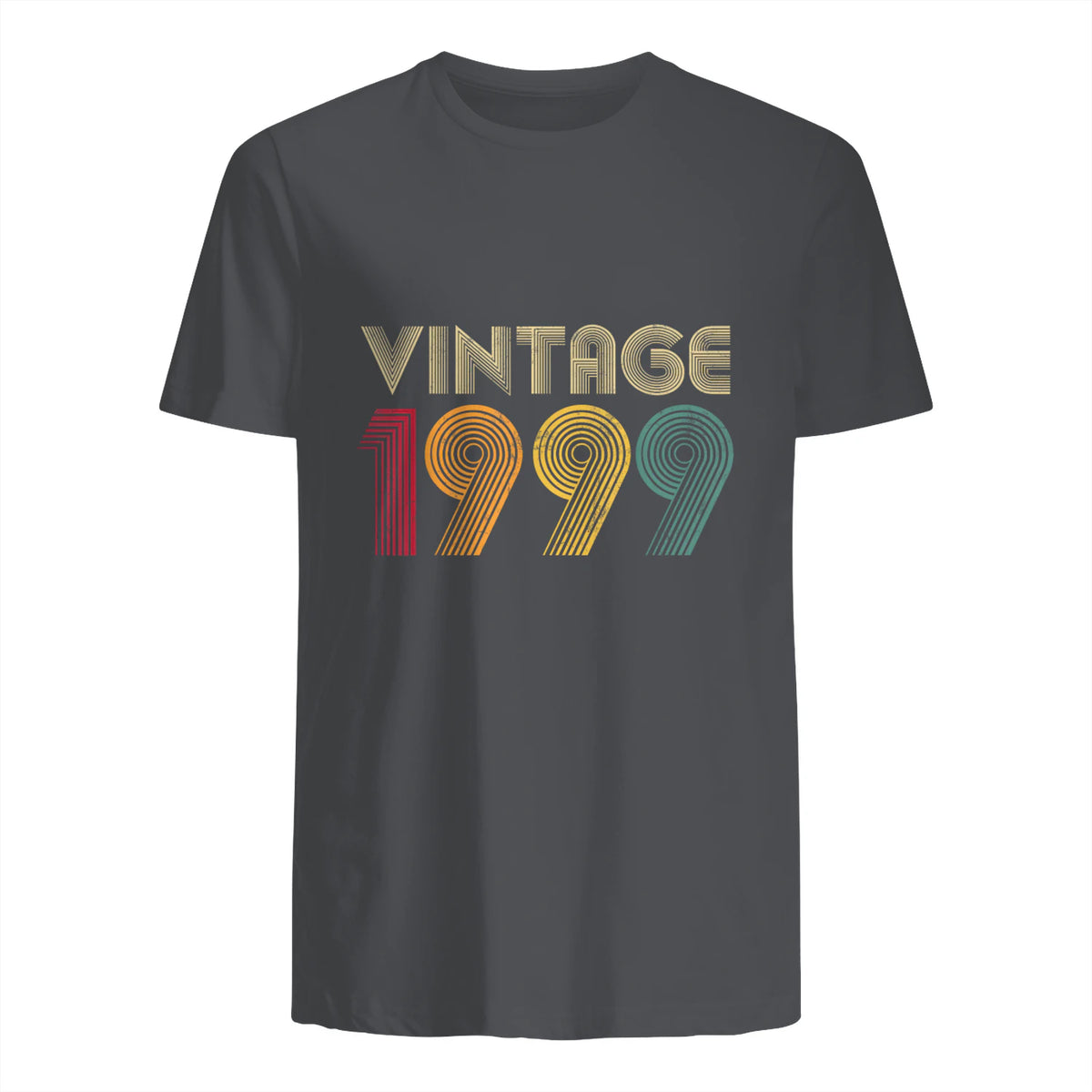 Vintage Twenty-Fourth Birthday Gift T-Shirt in Charcoal - back view