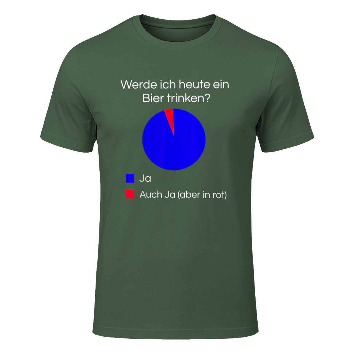 Lustiges Bier Shirt I Alkohol Trinken Party Fest Wein in Military Green - front view