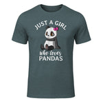 Cute Panda Kawaii Just A Girl Who Loves Pandas Girls in Dark Heather - front view