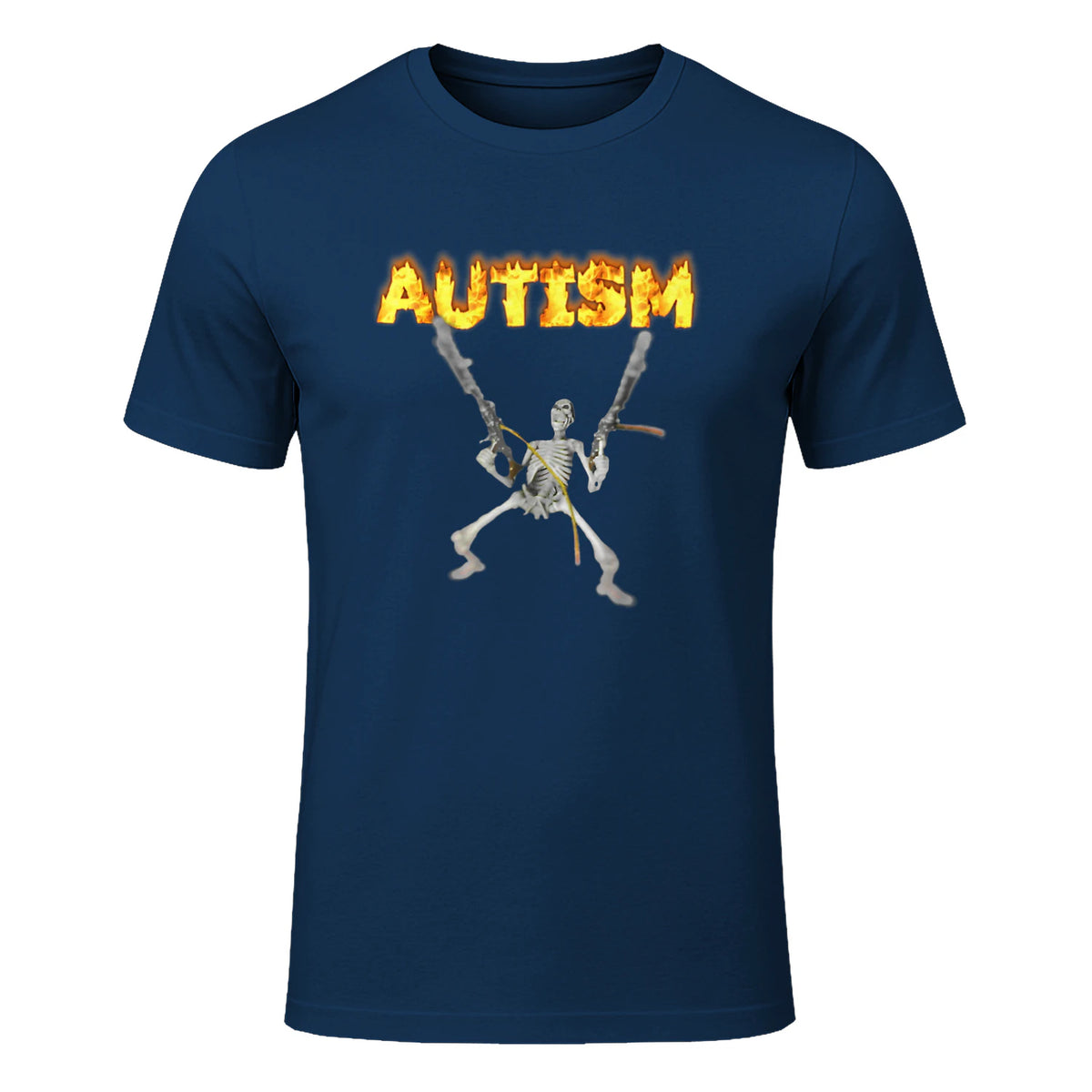 Autism Skeleton Meme in Navy - front view