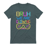 Bruh We are Glowing in My Glowing Era Hello Summer Vacation T-Shirt in Dark Heather - back view